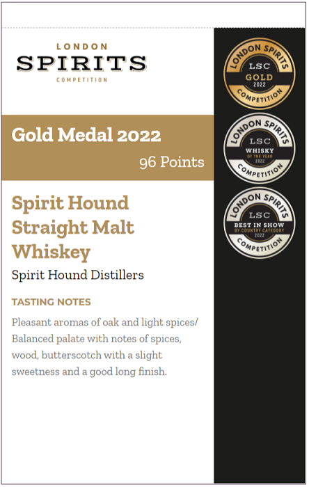 Spirit Hound Straight Malt Whisky Shelf talker