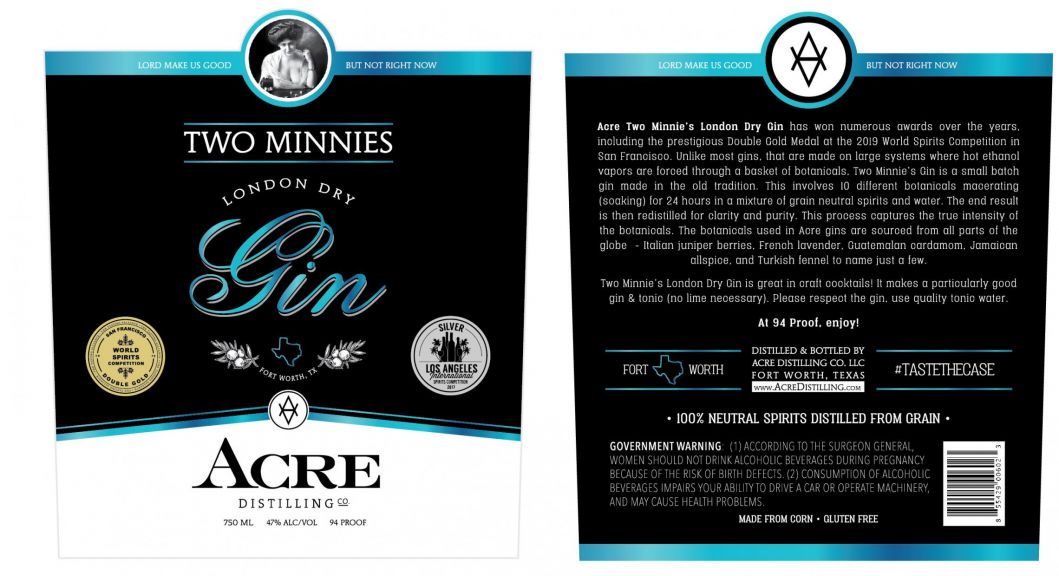 Photo for: Acre Two Minnies London Dry Gin